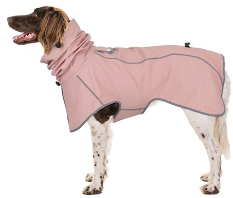 Sugiifamy Hunderegenmantel-Einstellbare Regenmantel Hund, Wasserdichter Regenjacke Hund mit Sicheren Reflektierenden Streifen für kleine, mittlere, große und extra große Hunde (Rosa, XL)