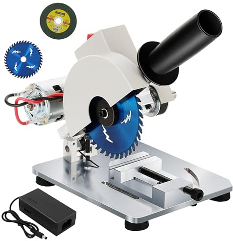ZYGPH Mini scie à Onglet, scie de Table Portable, scie à Onglet électrique à Angle et Hauteur réglables, 96 W, 9 000 TR/Min, pour Acier, Aluminium, Acier Inoxydable, Bois