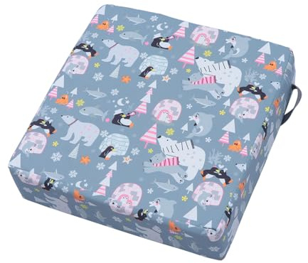 Cojín Elevador Infantil para Silla de Comedor con Dibujos | Ajustable con Hebilla y Correas, Tejido Anti Compuesto Box Cloth, Desmontable para Lavado, Uso Diario
