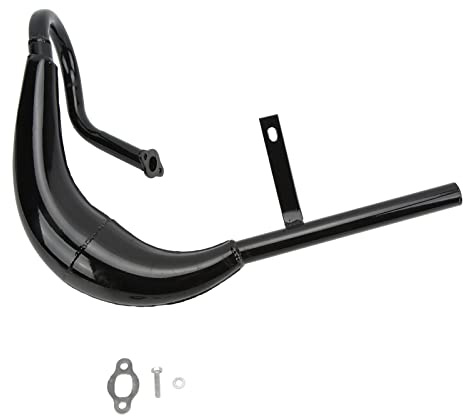 LUCKDANO Tubo Marmitta di Scarico Fat Belly, Silenziatore Nero per Moto con Motore a 2 Tempi, con Materiale in Ferro