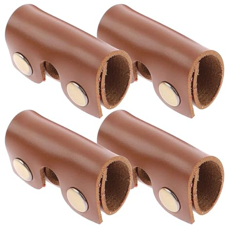 TOYZFRIENDY 4pcs Safety Razor Head Cover Portable Sturdy Synthetic Leather Iron Protective Sheath for Manual Razor for Gym Visits and Trips