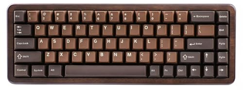 YUNZII WOOD68 Wireless Mechanical Keyboard,65% Layout Wood Gaming Keyboard, BT/2.4G/USB-C,RGB Backlit Tray Mount Hot-swap Keyboard with PBT Dye-Sub Keycaps for Mac & Win (Wood, Candy Switch)