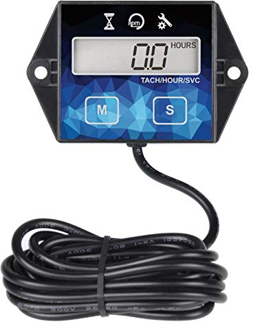 Runleader RL-HM011F Digitaler Betriebsstundenzähler & Drehzahlmesser | IP65 wasserdicht, mit Wartungserinnerung und austauschbarer Batterie für Rasenmäher, Traktor, Generator, Außenborder, ATV