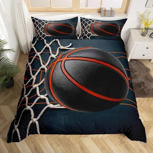 Feelyou Boys Basketball Bedding Set Full Size 3Pcs for Kids Children Teens