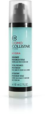 Collistar Hydra Uomo Idratante Freschezza Totale Viso e Occhi, Crema-Gel Fresca e Leggera, Idratazione Immediata, Protezione dalla Luce Blu, azione 2in1 , per Pelli Normali e Secche, 80ml
