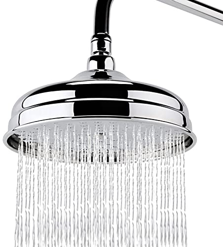 Soffione doccia rotondo a pioggia da 20,3 cm, soffione fisso in acciaio inossidabile 304, finitura cromata, soffione doccia ad alta pressione porta esperienza doccia