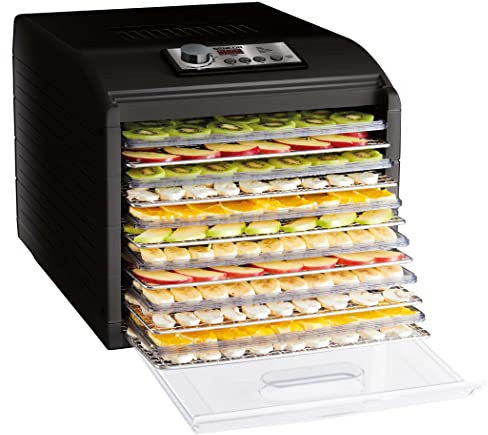 Deshidratador alimentario de alta capacidad, 500 W, color negro