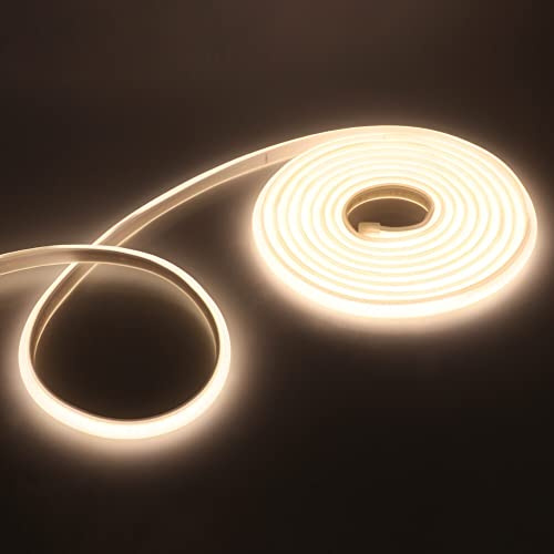 HEGEHE Lumière au néon LED COB, Ruban Led Flexible Néon Bande Led 230V IP65 Etanche Bande Lumineuse Super Lumineux 288 LEDS/M pour Intérieur/Extérieur (Blanc naturel, 1M)