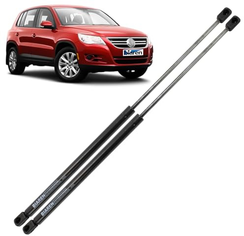 BIAREN Lot de 2 vérins à gaz pour hayon arrière pour Volkswagen VW Tiguan Mk1 5N 2007–2015 Système de levage 475 (N) 521 mm 5N0827550 5N0827550D