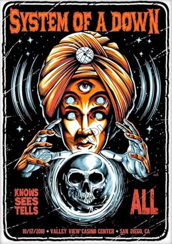 System of a Down Poster Vintage Rock Band Heavy Metal Wall Art Picture A4