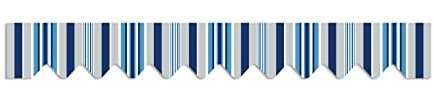 home Trends Markisen Volant Markisenbespannung Ersatzstoffe Markisenstoffen Sonnenschutz Polyester fertig genäht mit Umrandung mehr Maß und Diverse Farben (P3016- blau-schwarz-grau-weiß Streifen, 3m)