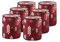 Bolsius - Lot de 6 bougies parfumées en verre avec impression - Rouge - 23 heures de combustion - Épices d'hiver - Décoration de Noël - Sans huile de palme