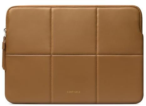 Comfyable Slim Protective Laptop Sleeve 13-14 inch Compatible for 13 inch MacBook Pro & MacBook Air M4 M3 M2 M1, MacBook Pro 14-in M4 2024 Pro/Max M3 M2 M1, Quilted Faux Leather Case for Mac