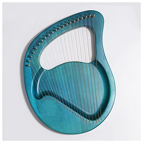 21 24 Saiten Lyra Harp Instrument Transparent Lyra Harp Musikinstrument mit Stimmgerät Hammer Lyre ?Harfe für Anfänger