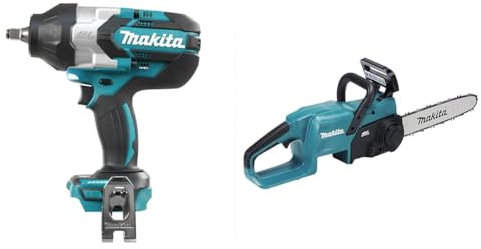 Makita DTW1002Z Akku-Schlagschrauber 18,0 V & DUC307ZX2 Akku-Kettensäge 18V, Batteriebetrieben, Schwarz/Petrol