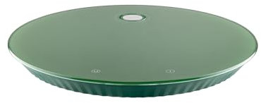 Alessi Plissé MDL16 GR - Balance de Cuisine Digitale Design, Suspendable avec un Support Mural, en Résine Themoplastique et Verre Trempé, Batterie Rechargeable, Vert