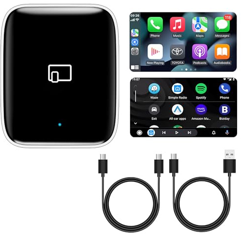 carplay Wireless Adapter Android Auto Wireless Adapter,2in1 Wireless Android Auto Adapter Wireless carplay Adapter Konvertiert Kabelgebundenes in Drahtloses für iOS10+ Android11+ mit 2017+Autos