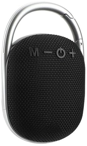 PRENDELUZ Mini Enceinte Noire Portable avec Crochet, Bluetooth, lumières LED, USB