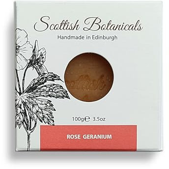 Rose Geranium Soap, Cold Process natural face bar soap, With Premium Essential Oils, All Skin, Scottish handmade soap, With seaweed extracts, Scottish Botanicals by DIANA DRUMMOND