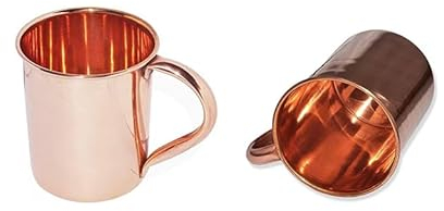 Exclusive Global 2 Pure Copper Drinkware Mugs Moscow Mule 100% Solid Copper Mug/Cup