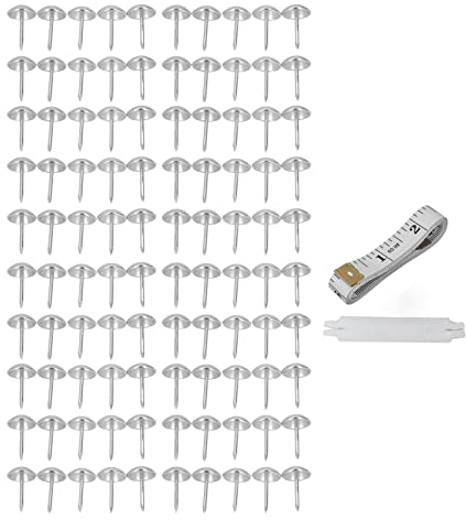 Polsternägel für dekorative Möbel, 100 Stück dekorative Nagelköpfe aus Karbonstahl zum Dekorieren Ihrer Holzhandwerke, Sofas, Betten, Schmuckschatullen (Silber)