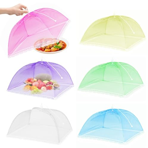 Ovtai Fliegenschutz Essen, 6er Fliegenhaube Lebensmittel, Obstfliegen Schutz, Geeignet Für Essen, Grillpartys, Buffets, Camping, Picknicks
