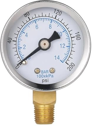 Manometro, 40mm 0~200psi 0~4bar Filtro a piscina Quadrante a pressione 'acqua Manometro del manometro idraulico Misuratore di pressione 1/8 Filettatura NPT