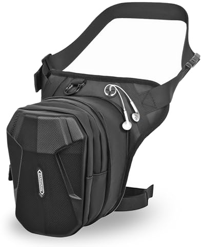 Beintasche Motorrad Beintasche Herren, Motorrad Tasche Bein, Oberschenkeltasche, ﻿Wasserdicht & Verstellbarer Beinriemen, für Laufen, Wandern, Radfahren, Motorcycle, Sport und Arbeit