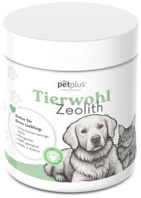 petplus® Tierwohl - Klinoptilolith Pulver Zeolith für Hund & Katze 500g für Darmreinigung, Keine Konservierungsstoffe, allergenfrei, Barf geeignet, Hunde Darmflora aufbauen mit natürlichen mineralien