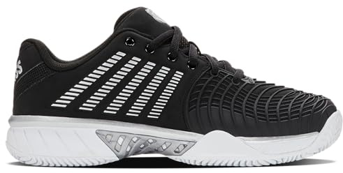K-Swiss Express Light 3 Clay, Scarpe da Tennis Donna, Nero/Argento, 41.5 EU