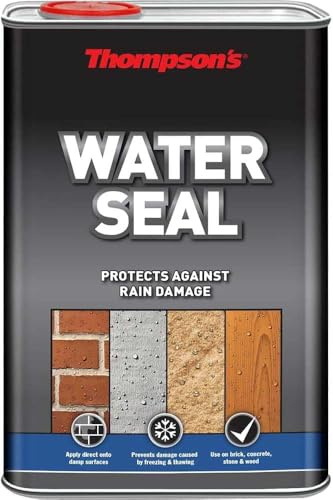 Thompson's Clear Water Seal Masonry Protector for Brick Concrete Stone – Invisible Exterior Waterproofing Solution – Stops Damp & Freeze Thaw Damage (Clear, 1L)