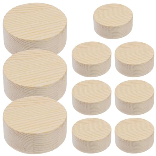 LIFKICH 10 Pezzi Rondelle di Legno Naturale Non Verniciate per Progetti Creativi, Superficie Liscia, Fatte a Mano per Decorazioni e Attività Artistiche