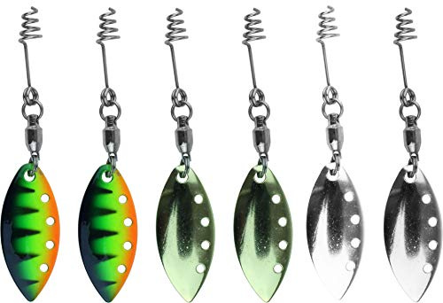 Storfisk fishing & more Gummifische Kunstköder Zubehör Spinnerblättchen Set mit Wirbel 6 Stück