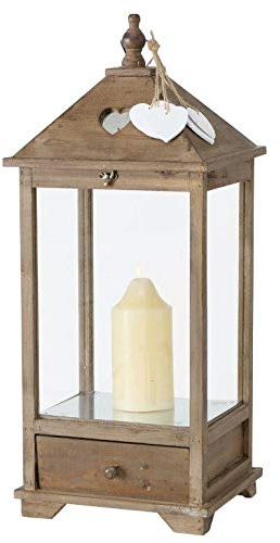 Laternen aus Holz mit Herzanhängern H 48 cm oder 71 cm Größe Mirano H 71 cm
