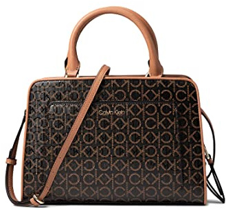 Calvin Klein Margot Textured Logo Emboss Satchel