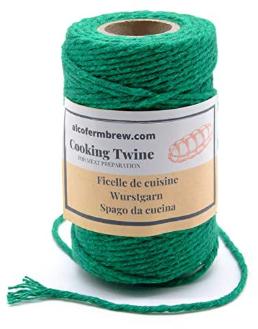 Spago da cucina | Verde | 60 m | 2 mm | 100% cotone | Macrame Corda | Certificato per Il Contatto con Alimenti