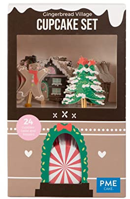 PME Cupcake Set - Gingerbread Village Christmas, Set of 24