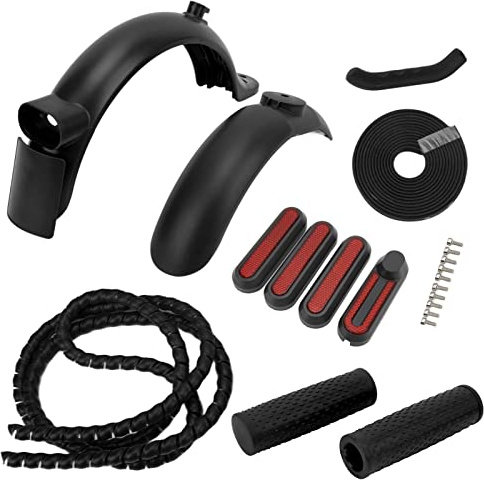 Keenso Juegos de Repuesto para Guardabarros de Scooter, Guardabarros Trasero/Delantero de Scooters para Modelos de Scooter Eléctrico (Negro) Patinetes eléctricos