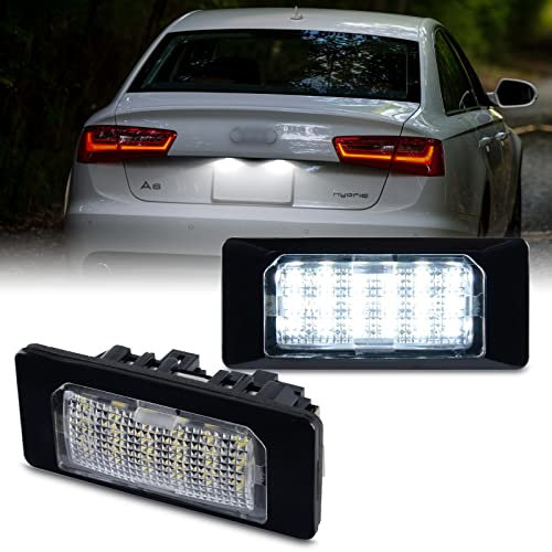 POPMOTORZ 2 Stücke Kennzeichenbeleuchtung Kennzeichen mit CAN-Bus Fehlerfrei 18 * 2835 SMD Nummernschildbeleuchtung für A-udi A1 S1 A5 A7 für VW GOLF6 GOLF7 für SEA-T Alhambra