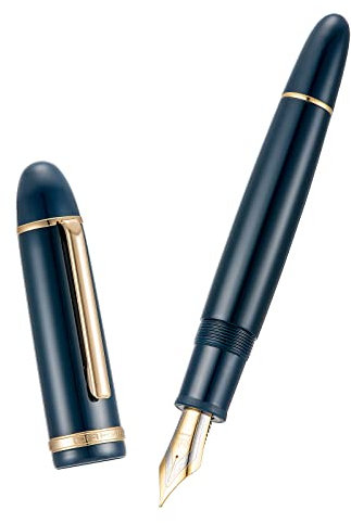 Jinhao X159 Blue Acrylic Fountain Pen Gold Trim, Large #8 Extra Fine Nib Office Pen Calligraphy Writing