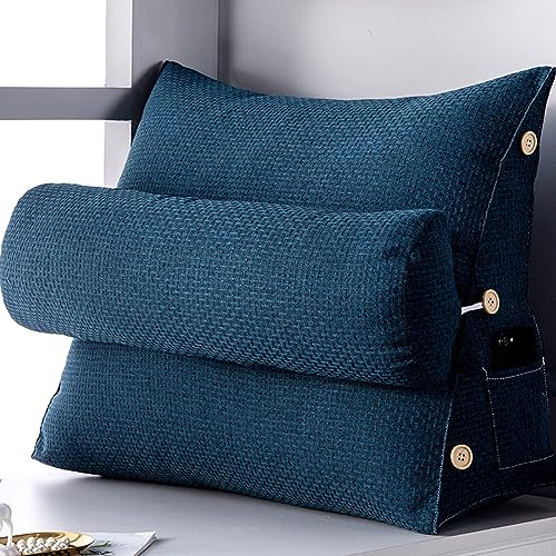 RüCkenkissen Keilkissen, 2 In 1 RüCkenlehne Und Kopfkissen NackenstüTze Lesekissen Lesekissen FüR Bett RüCkenstüTze Waschbarem Bezug FüR Mehr Halt Und Komfort Von RüCken,Kopf Und Nacken