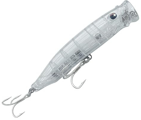 Schwimmender Köder, Topwater Popper Angelköder Barsch, Angelköder für Hecht, Lachs, Blaufisch, 15 cm, 4#-SM006