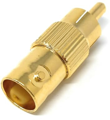 DRUT BNC Female to RCA Phono Male Plug Connector, Gold | Gold-plated contacts. No drivers needed, plug & play. Great for CCTV cameras, DVRs, and coaxial video monitoring systems.