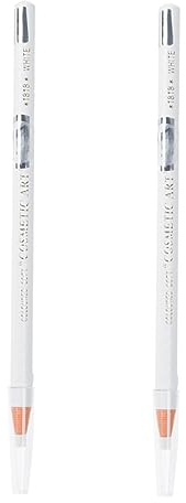FRCOLOR 2stücke Holz Eyeliner Stift Weißer Highlighter-make-up-stift Mit Eyeliner-pinsel Für Liegende Seidenraupen-augen-make-up Wasserfest Und Langanhaltend