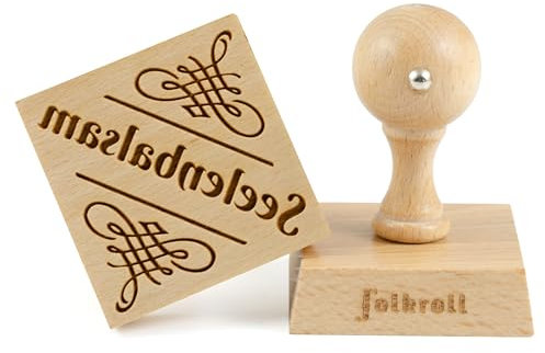 Folkroll Motiv-Keksstempel Seelenbalsam, 55x55 mm, Cookiestempel, Backstempel, Keks, Stempel, Buchenholz, 892752