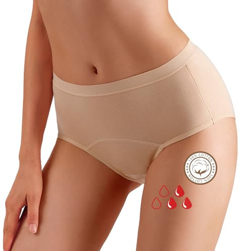 Prontiaduscire Bragas Menstruales Mujer Algodón Interior - 031R1 Beis 3XL