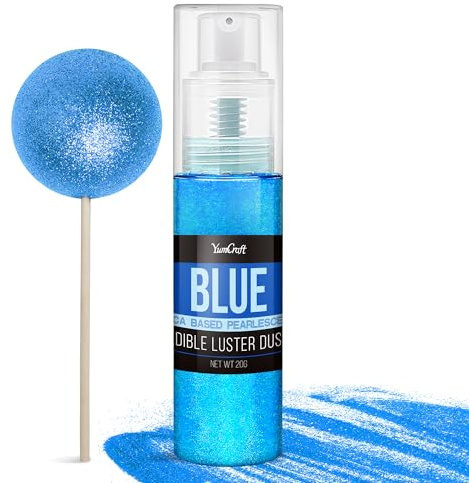 Essbarer Glitzer Spray für Getränke - 20g Lebensmittel Glitzerpulve für Likör, Cocktails, Dekorieren Torten - Geschmacklos Glitzer Pulver Glitzerstaub für Sekt, Wein, Champagner, Backen (Blau)