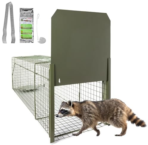 Petigi Lebendfalle Grün Drahtfalle Marder Lebend Wiesel Garten Kaninchen Abwehr Umsiedeln Falle Haus Zubehör Ratte Vertreiben Dachboden Rattenfalle 102 x 29 x 31 cm