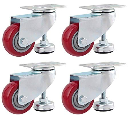 FZZIBQYR 3 Zoll / 4 Zoll Schwerlastmöbel mit Schraubfüßen M12-Gewinde Universal-Drehgelenk 75 mm / 100 mm Räder mit Bremse Möbelstützfuß für Tisch und Stuhl 480 kg / 4 Zoll