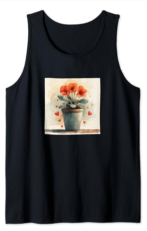 Cyclamen Plante en pot Cottagecore Hearts Graphic Débardeur